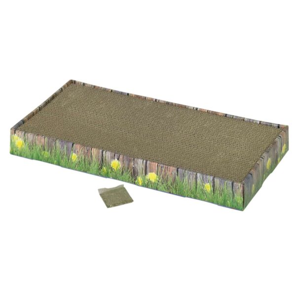 Kradsebræt af pap med catnip 48 x 12,5 x 5
