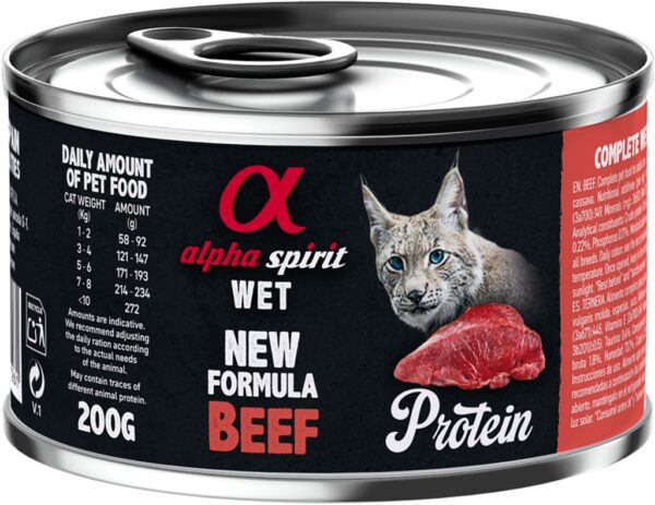 Alpha Spirit Cat Vådfoder m. oksekød 200g